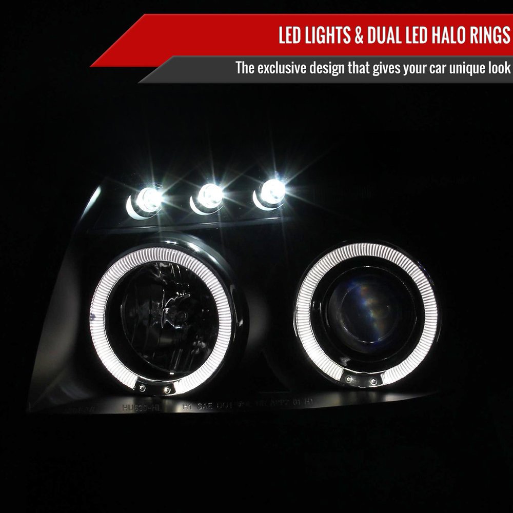 Fits 2003-2005 Toyota 4Runner Dual Halo Projector Headlights (Matte Black Housing/Clear Lens) - Image 10