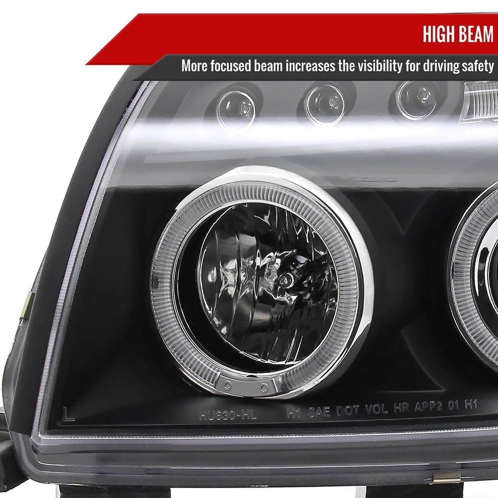 Fits 2003-2005 Toyota 4Runner Dual Halo Projector Headlights (Matte Black Housing/Clear Lens) - Image 8