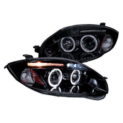 Fits 2006-2012 Mitsubishi Eclipse Dual Halo Projector Headlights (Glossy Black Housing/Smoked Lens)