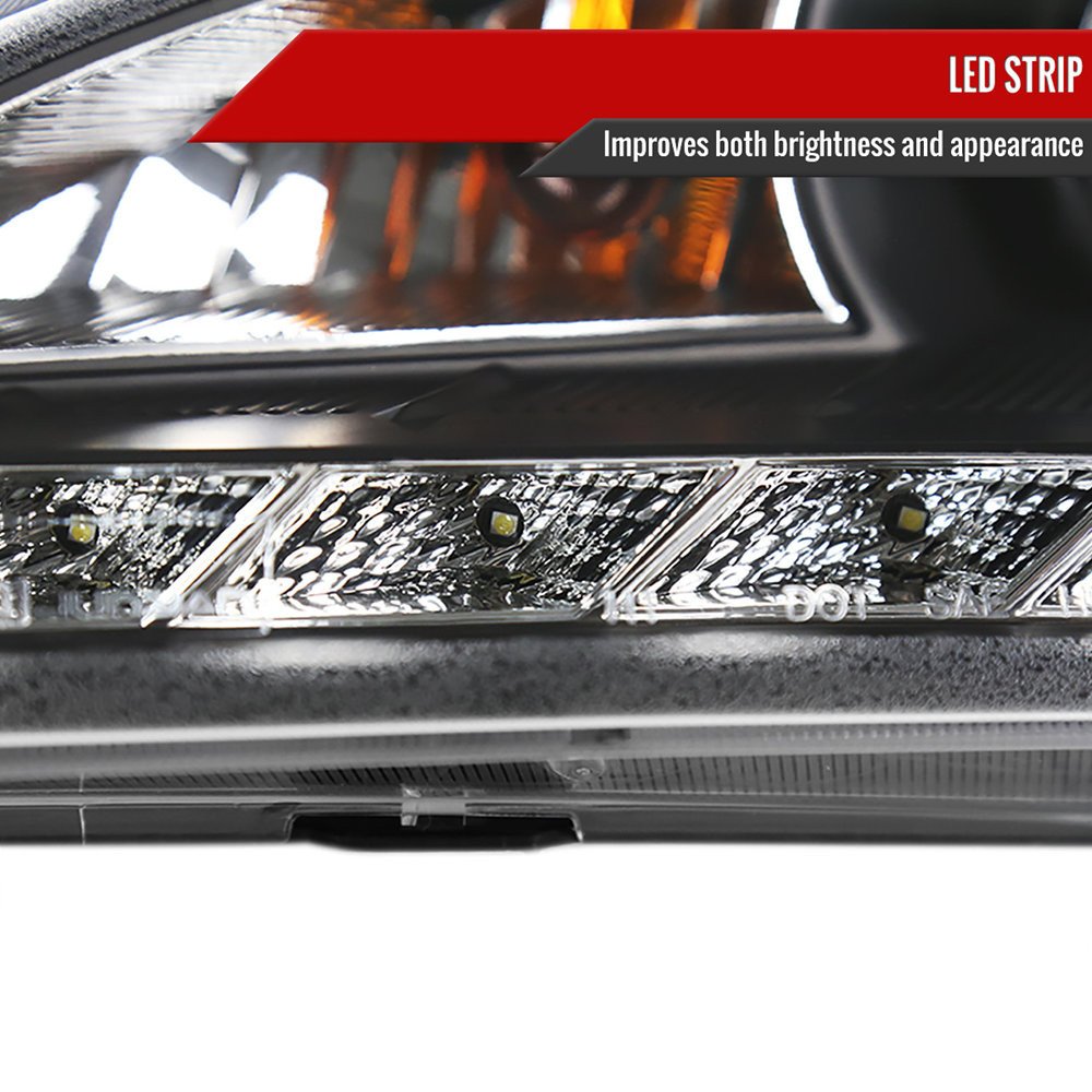 Fits 2010-2012 Hyundai Genesis Coupe Projector Headlights w/ SMD LED Light Strip (Matte Black Housing/Clear Lens) - Image 4