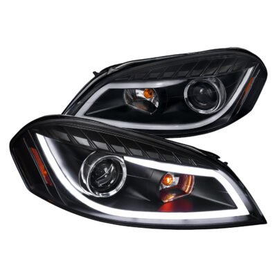 Fits 2006-2013 Chevrolet Impala / 2014-2015 Impala Limited / 2006-2007 Monte Carlo LED Bar Projector Headlights (Matte Black Housing/Clear Lens)