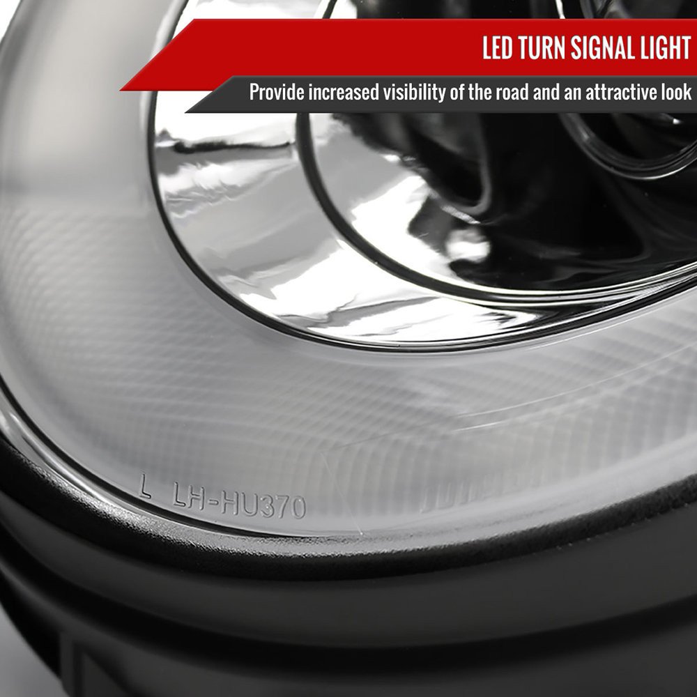 Fits 2007-2015 Mini Cooper R55 R56 R57 R58 R59 Projector Headlights w/ LED Turn Signal Lights (Chrome Housing/Clear Lens) - Image 5