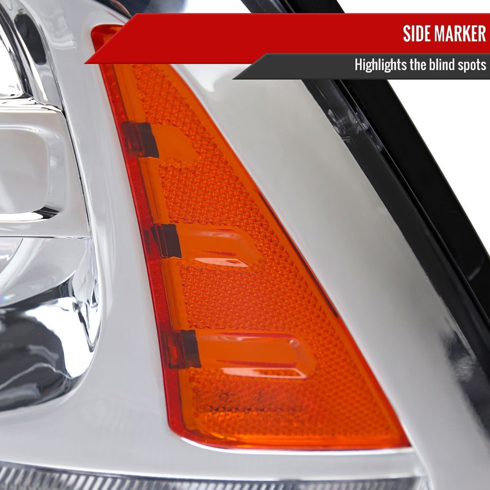 Fits 2009-2018 Dodge RAM 1500 / 2019-2021 RAM Classic / 2010-2018 RAM 2500 3500 Switchback Sequential LED Bar Projector Headlights (Chrome Housing/Clear Lens) - Image 4