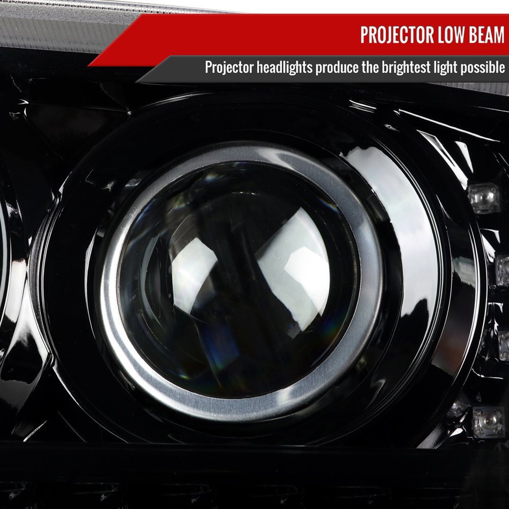 Fits 2001-2011 Ford Ranger Projector Headlights w/ LED Light Strip & LED Turn Signal Lights (Jet Black Housing/Clear Lens) - Image 8