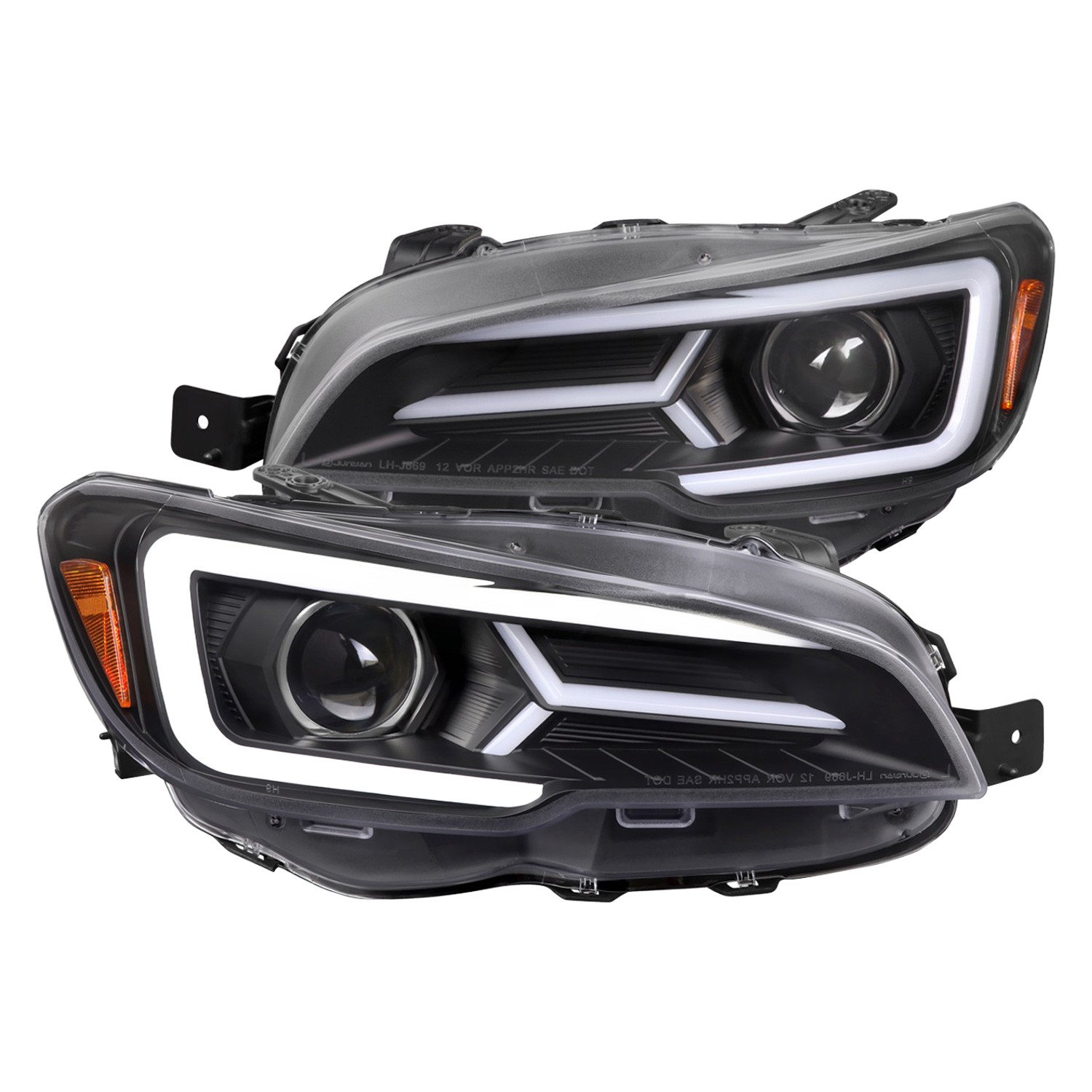 Fits 2015-2021 Subaru Impreza WRX/STI LED Bar Sequential Turn Signal (Matte Black Housing/Clear Lens)