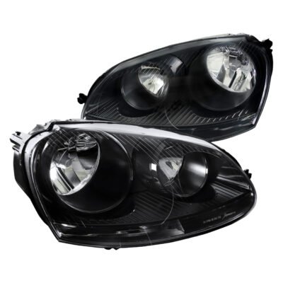 Fits 2005-2010 Volkswagen Golf Mk5 /Jetta/Rabbit Factory Style Headlights w/ P21W Turn Signal Bulbs (Matte Black Housing/Clear Lens)