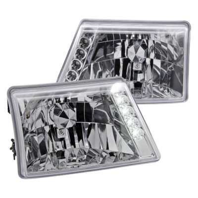 Fits 1998-2000 Ford Ranger Factory Style Headlights (Chrome Housing/Clear Lens)