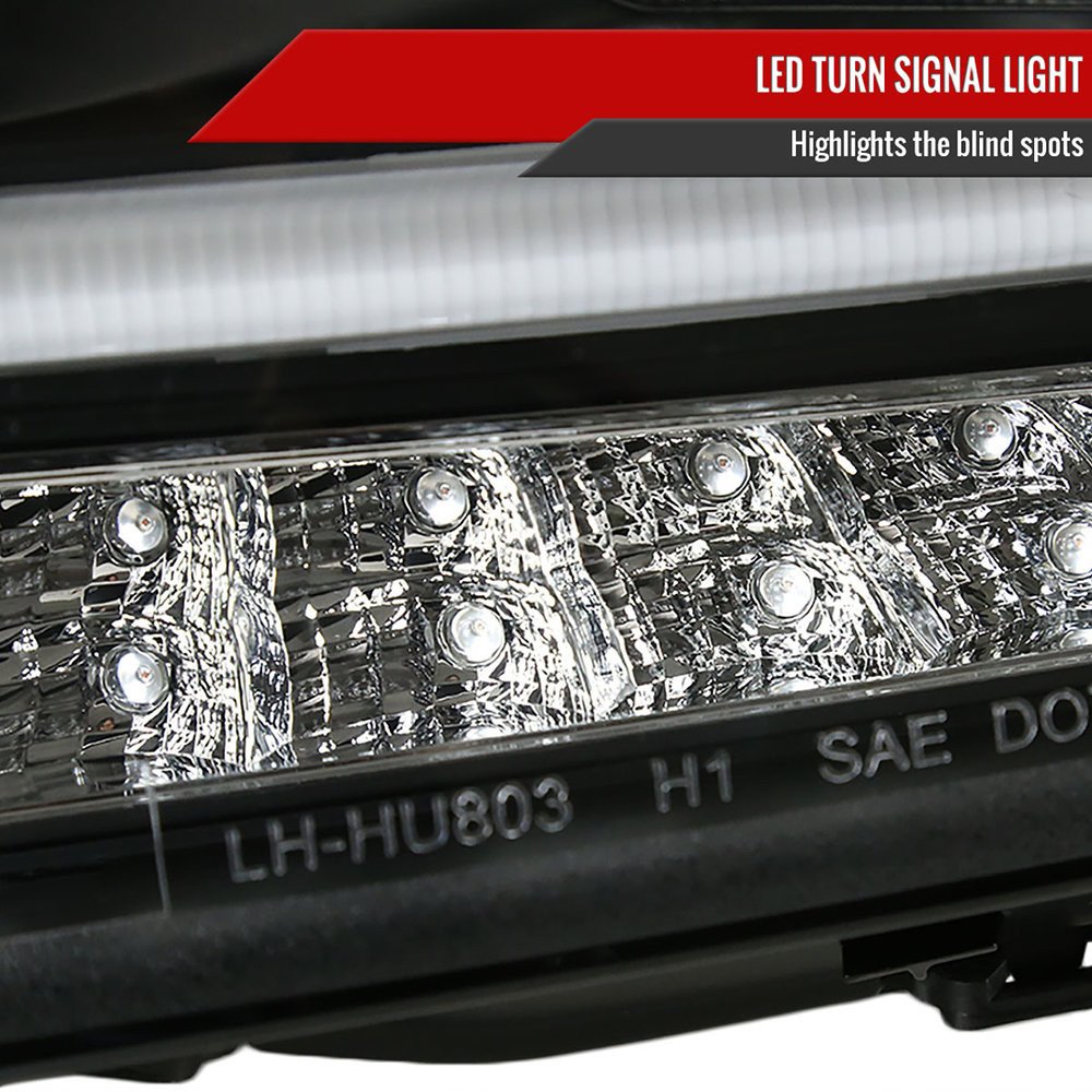 Fits 2011-2015 Chevrolet Cruze / 2016 Cruze Limited Halo Projector Headlights w/ LED Light Bar & LED Turn Signal Lights (Matte Black Housing/Clear Lens) - Image 6