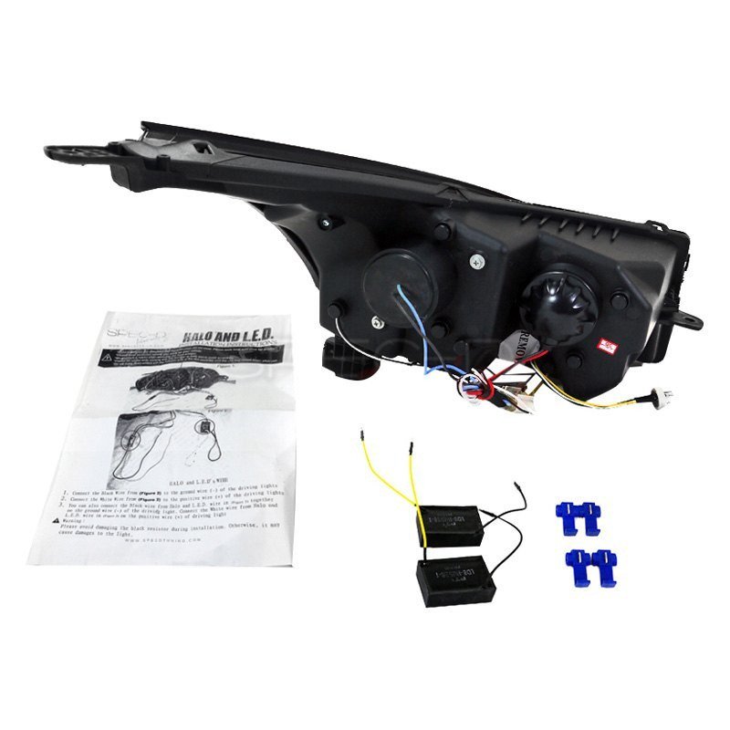 Fits 2011-2015 Chevrolet Cruze / 2016 Cruze Limited Halo Projector Headlights w/ LED Light Bar & LED Turn Signal Lights (Matte Black Housing/Clear Lens) - Image 3