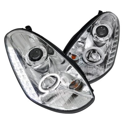 Fits 2005-2006 Infiniti G35 Sedan Halo Projector Headlights (Chrome Housing/Clear Lens)