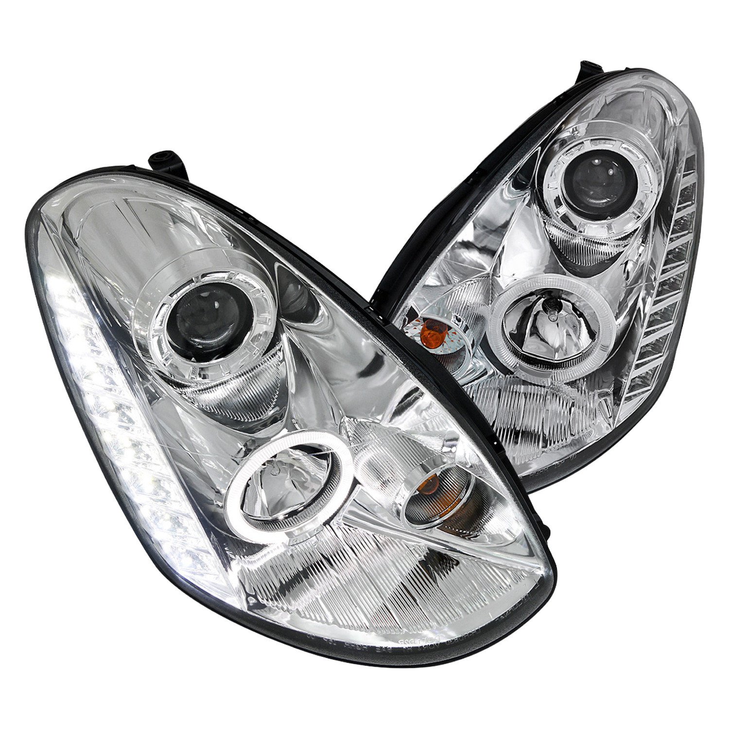 Fits 2005-2006 Infiniti G35 Sedan Halo Projector Headlights (Chrome Housing/Clear Lens)