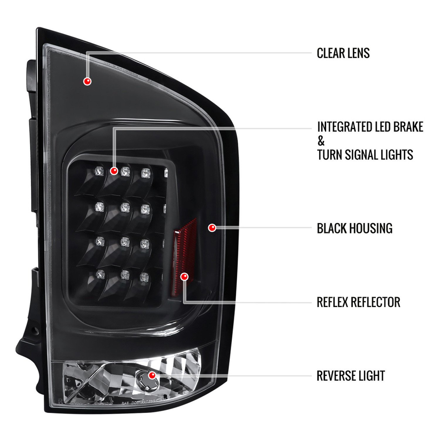 Fits 2005-2015 Nissan Armada V2 LED Tail Lights (Matte Black Housing/Clear Lens) - Image 2