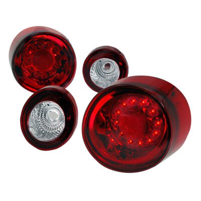 Fits 2005-2010 Chevrolet Cobalt Coupe LED Tail Lights & Trunk Reverse Lights (Chrome Housing/Red Lens)