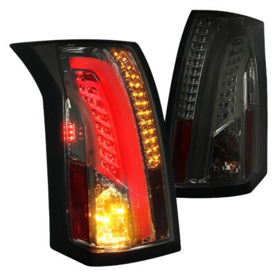 Fits 2003-2007 Cadillac CTS LED Tail Lights (Chrome Housing/Smoked Lens)
