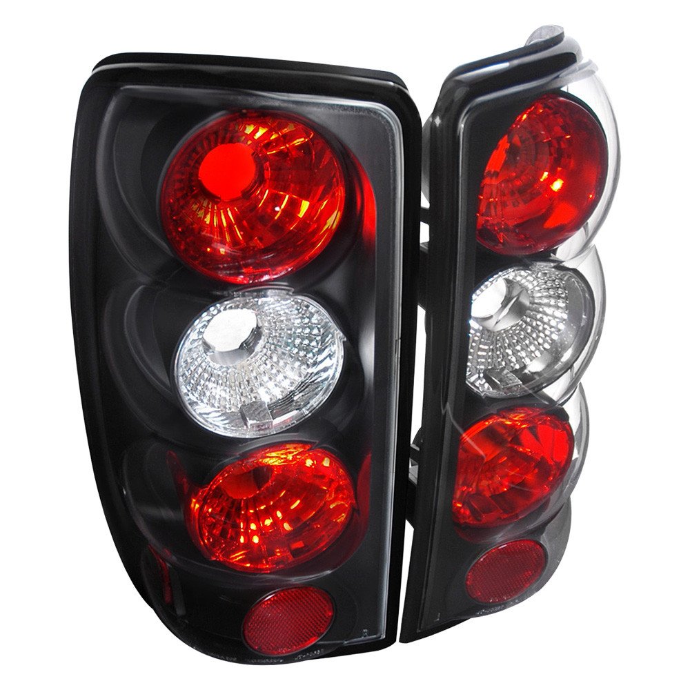 Fits 2000-2006 Chevrolet GMC Suburban/Tahoe/Yukon Tail Lights (Matte Black Housing/Clear Lens)