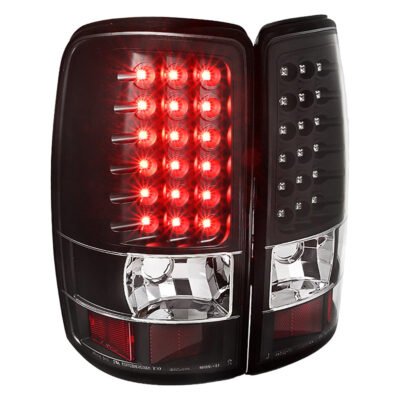 Fits 2000-2006 Chevrolet Suburban/Tahoe GMC Yukon/Yukon XL LED Tail Lights (Matte Black Housing/Clear Lens)
