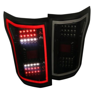 Fits 2018-2020 Ford F-150 LED Tail Lights (Glossy Black Housing/Smoked Lens)