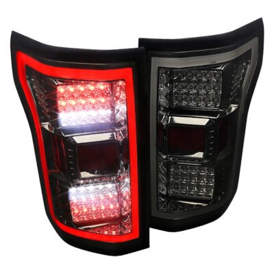 Fits 2018-2020 Ford F-150 LED Tail Lights (Chrome Housing/Smoked Lens)