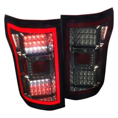 Fits 2018-2020 Ford F-150 LED Tail Lights (Chrome Housing/Red Smoked Lens)