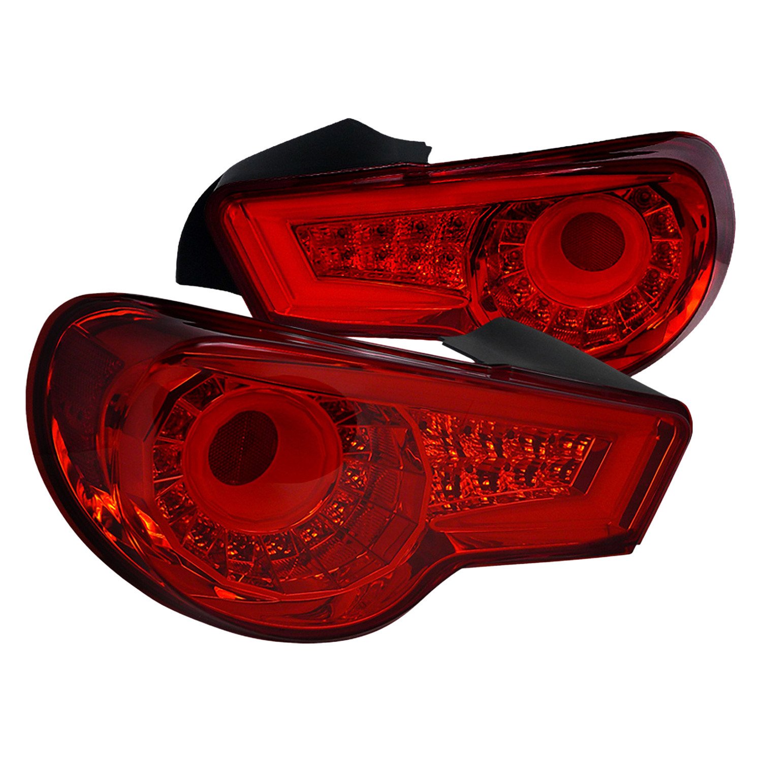 Fits 2012-2016 Scion FRS/ Subaru BRZ/ Toyota 86 Sequential LED Tail Lights (Chrome Housing/Red Lens)