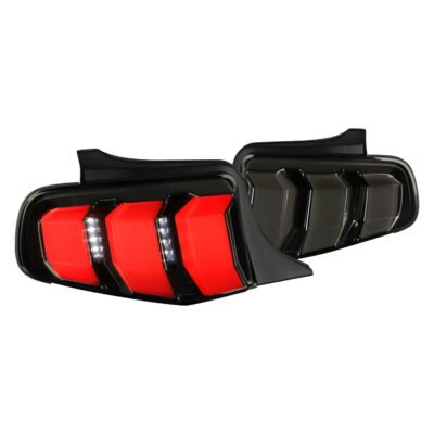 Fits 2010-2012 Ford Mustang Sequential LED Tail Lights (Glossy Black Housing/Smoked Lens)
