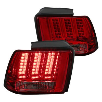 Fits 1999-2004 Ford Mustang Sequential LED Tail Lights - RS (Chrome Housing/Red Smoked Lens)
