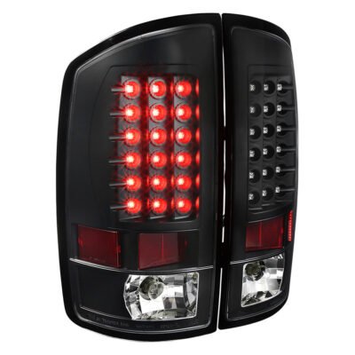 Fits 2002-2006 Dodge RAM V2 LED Tail Lights (Matte Black Housing/Clear Lens)