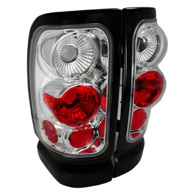 Fits 1994-2002 Dodge RAM Tail Lights (Chrome Housing/Clear Lens)