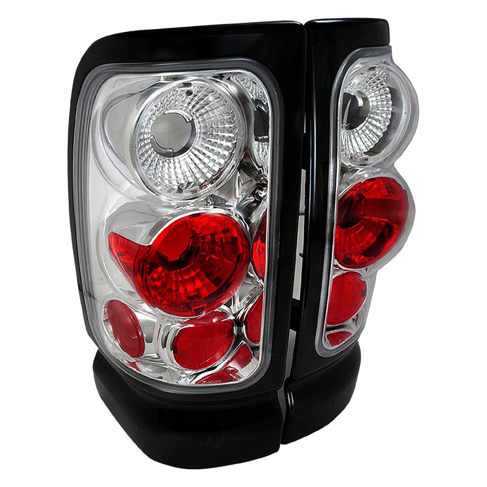 Fits 1994-2002 Dodge RAM Tail Lights (Chrome Housing/Clear Lens)