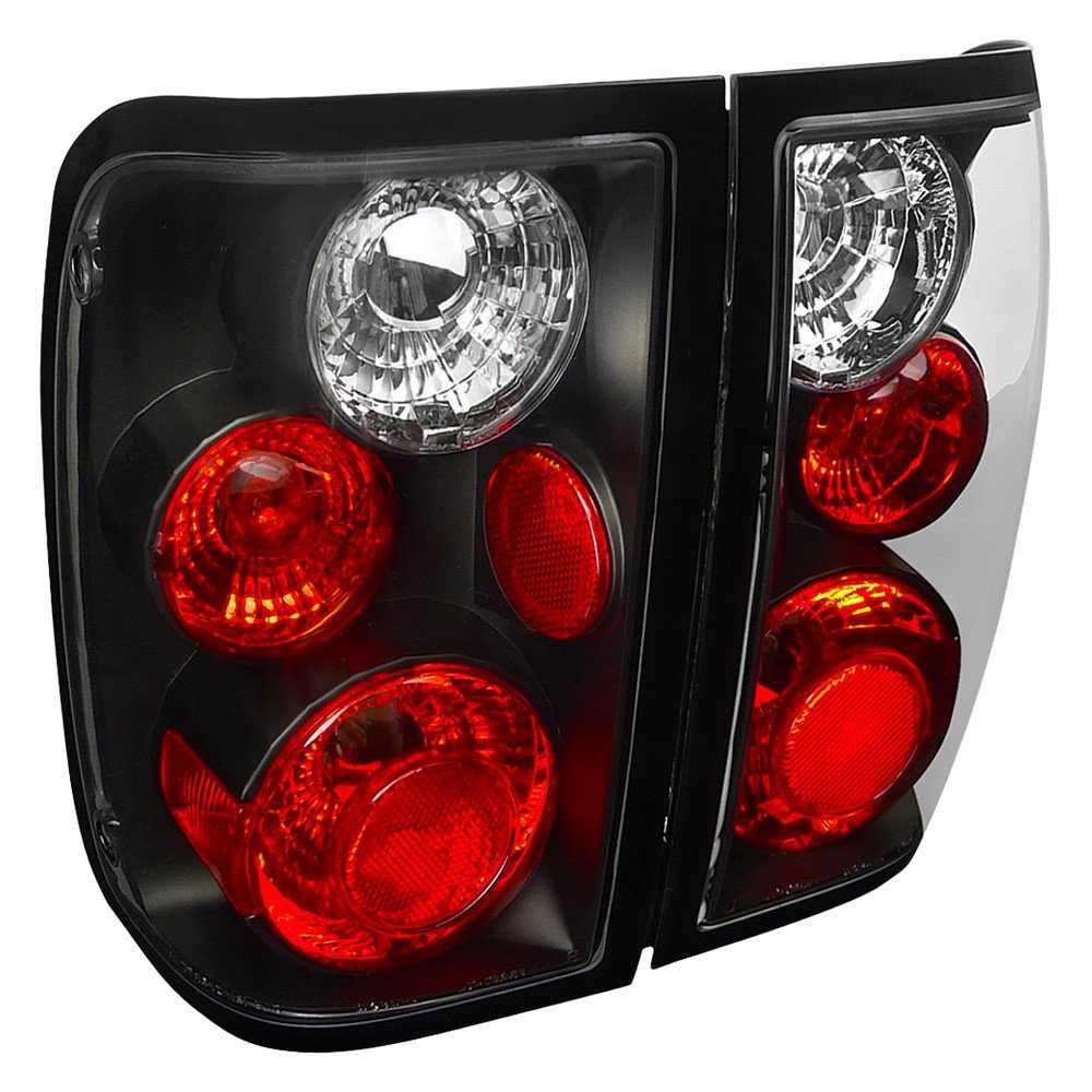 Fits 2001-2005 Ford Ranger Tail Lights (Matte Black Housing/Clear Lens)