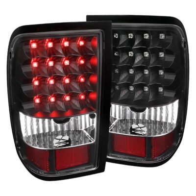 Fits 2006-2011 Ford Ranger V2 LED Tail Lights (Matte Black Housing/Clear Lens)