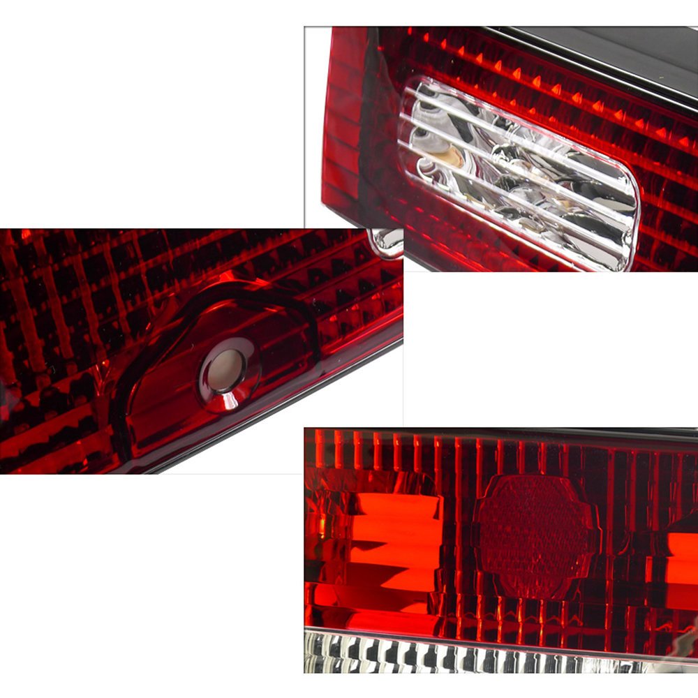 Fits 1989-1994 Nissan 240SX S13 Hatchback Tail Lights & Center Trunk Light (Chrome Housing/Red Clear Lens) - Image 5