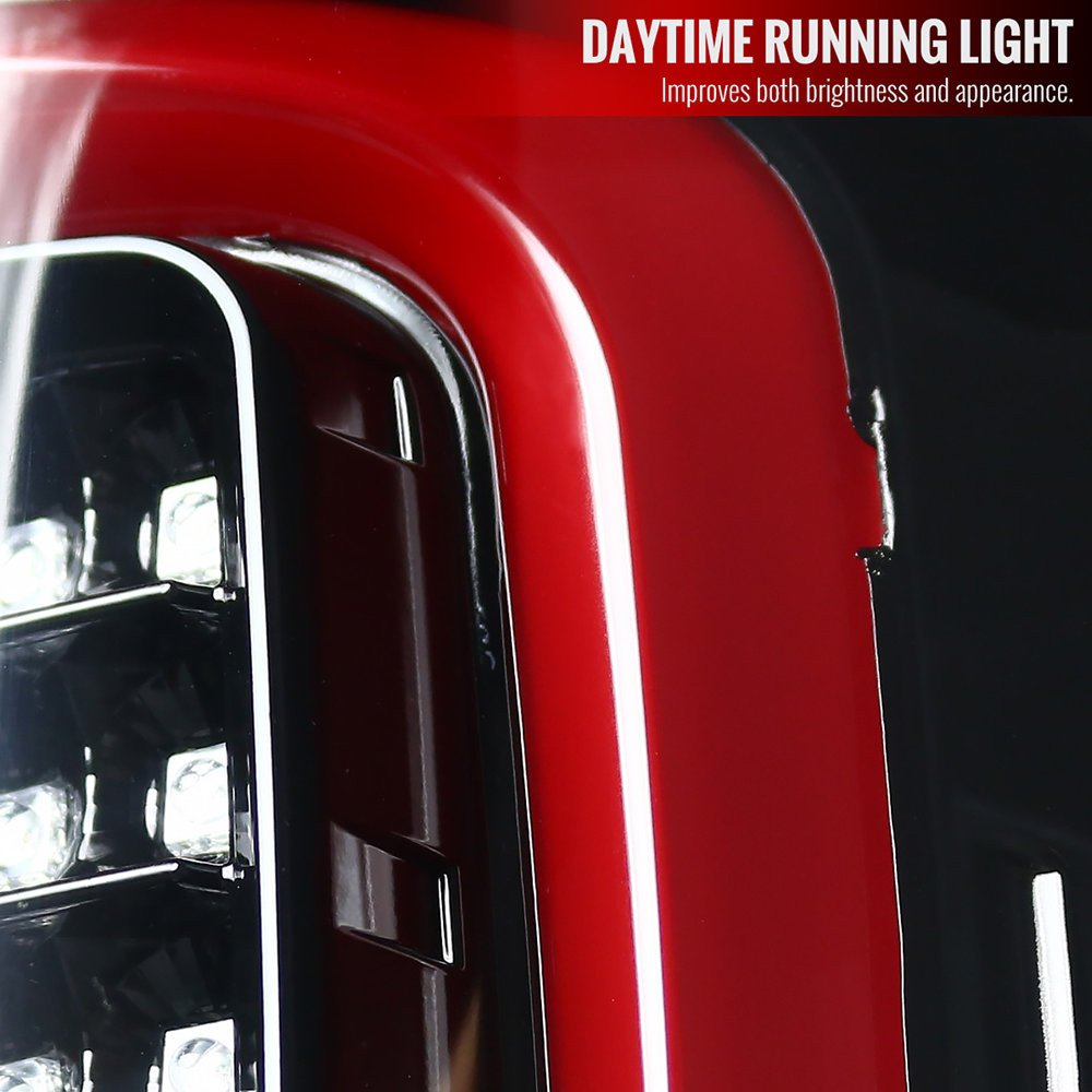 Fits 2014-2018 GMC Sierra 1500/2500HD/3500HD LED Tail Lights (Jet Black Housing/Clear Lens) - Image 10