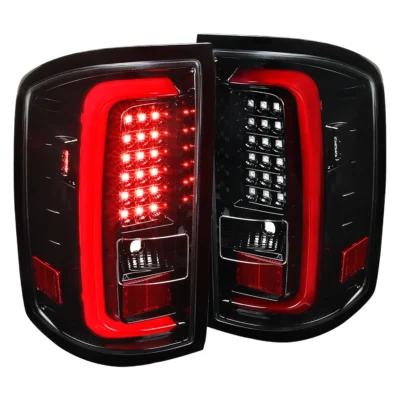 Fits 2014-2018 GMC Sierra 1500/2500HD/3500HD LED Tail Lights (Jet Black Housing/Clear Lens)