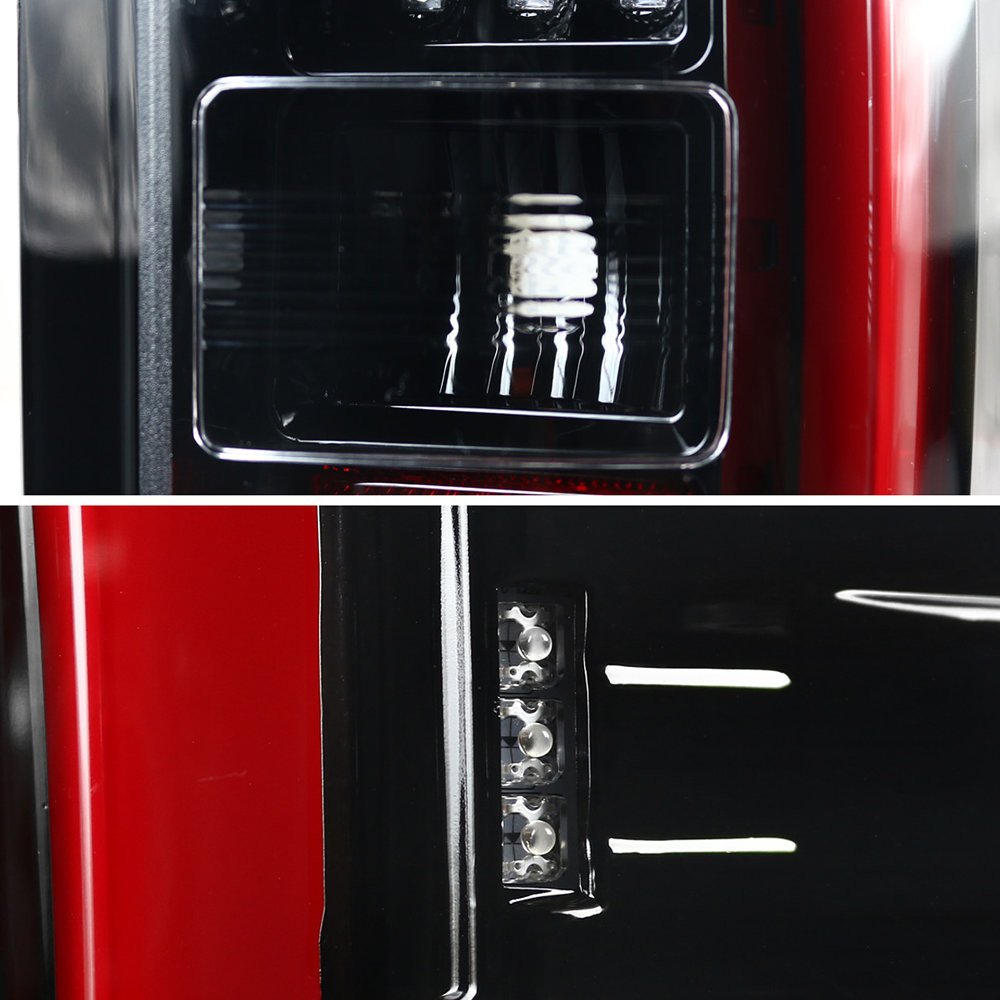 Fits 2014-2018 GMC Sierra 1500/2500HD/3500HD LED Tail Lights (Jet Black Housing/Clear Lens) - Image 8