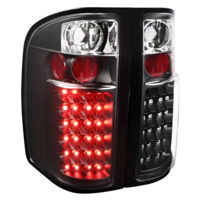 Fits 2007-2014 Chevrolet Silverado V2 LED Tail Lights (Matte Black Housing/Clear Lens)