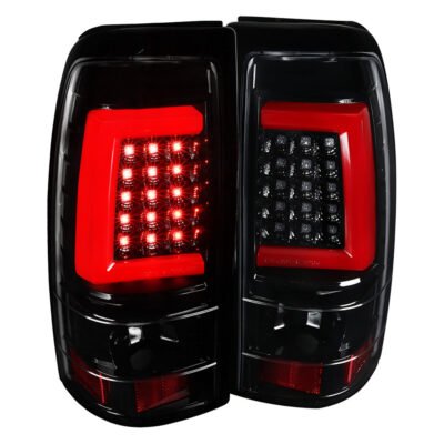 Fits 1999-2002 Chevrolet Silverado/ 1999-2006 GMC Sierra LED Tail Lights - G2 (Jet Black Housing/Clear Lens)