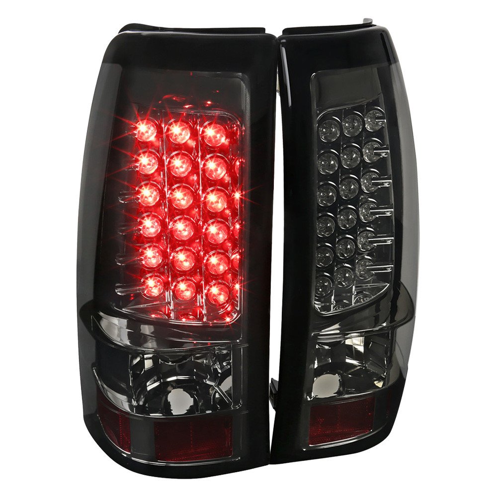 Fits 1999-2002 Chevrolet Silverado/ 1999-2006 GMC Sierra LED Tail Lights (Chrome Housing/Smoked Lens)
