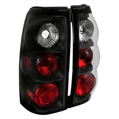 Fits 1999-2002 Chevrolet Silverado/ 1999-2006 GMC Sierra Tail Lights (Matte Black Housing/Clear Lens)