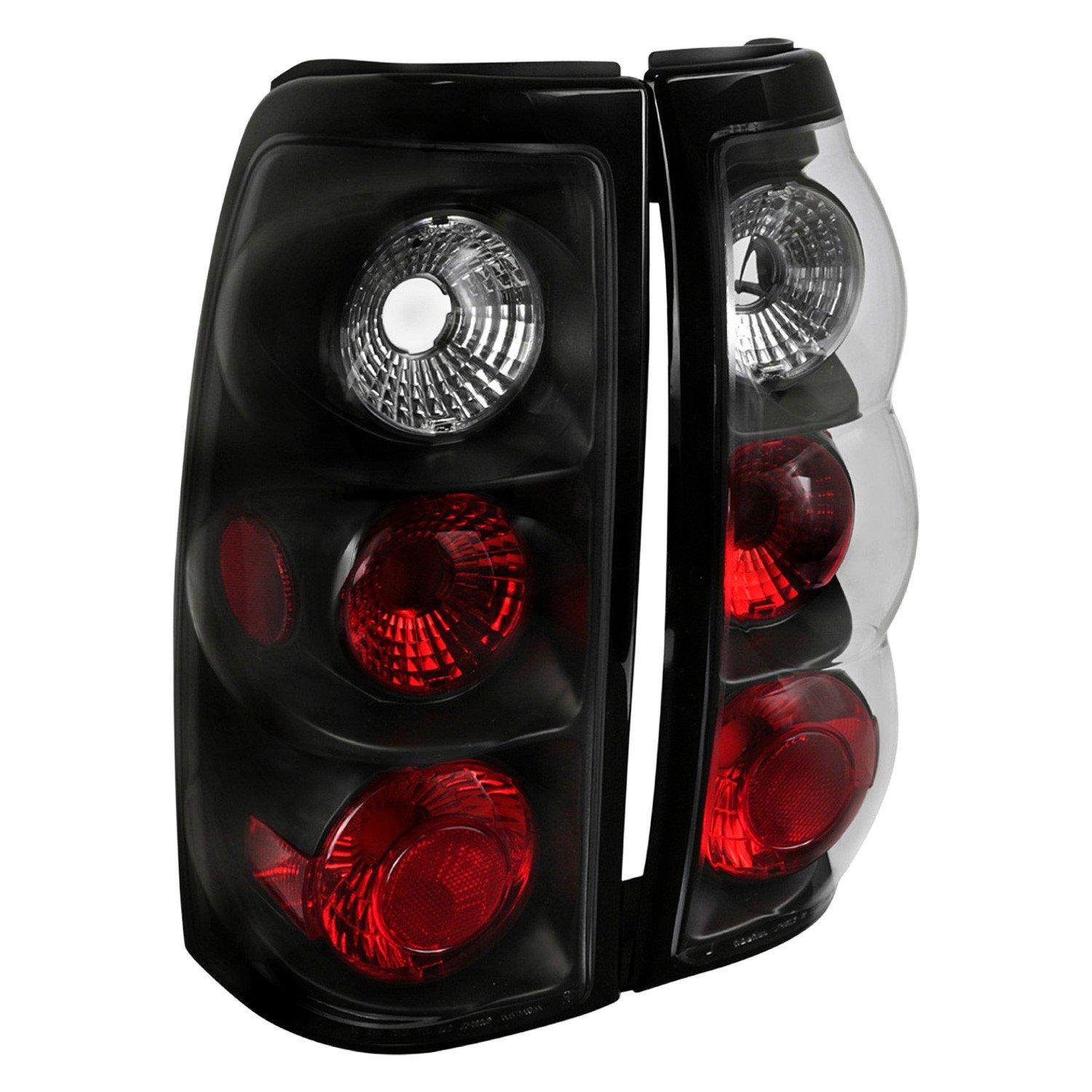 Fits 1999-2002 Chevrolet Silverado/ 1999-2006 GMC Sierra Tail Lights (Matte Black Housing/Clear Lens)