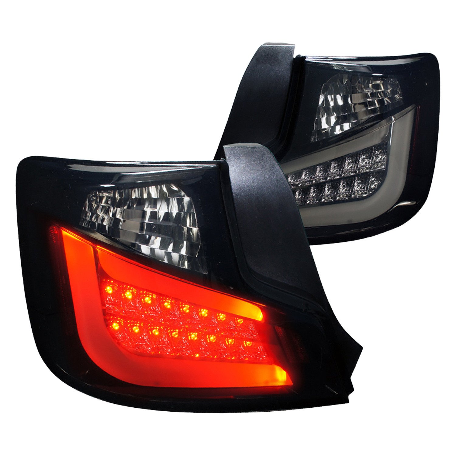 Fits 2011-2013 Scion tC LED Tail Lights (Glossy Black Housing/Smoked Lens)