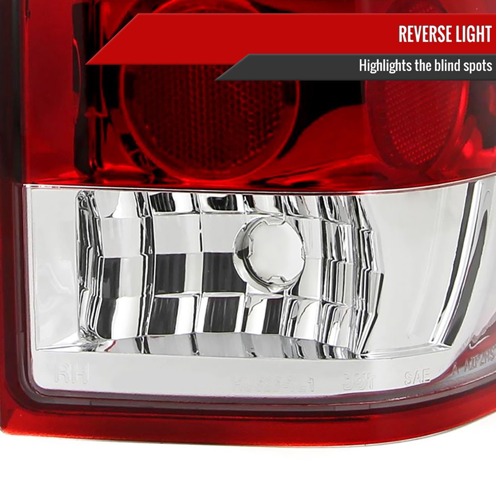 Fits 2004-2015 Nissan Titan LED Tail Lights (Chrome Housing/Red Clear Lens) - Image 5