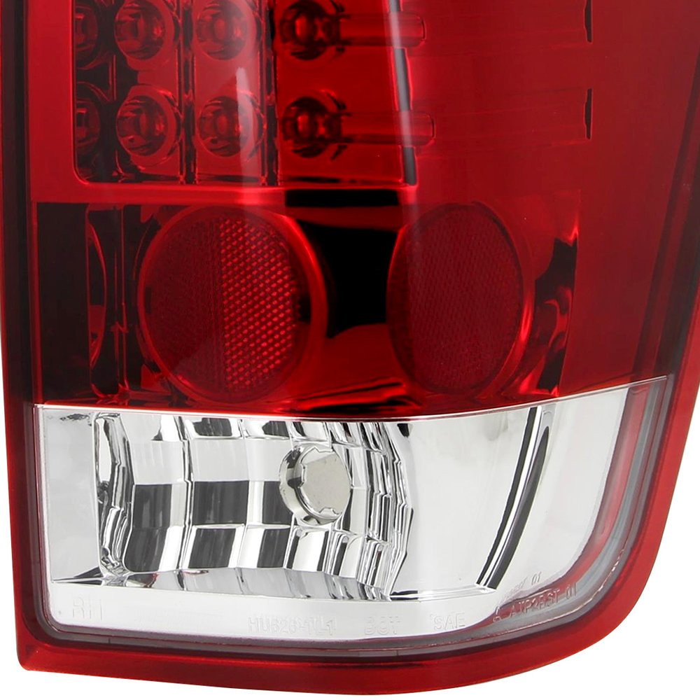 Fits 2004-2015 Nissan Titan LED Tail Lights (Chrome Housing/Red Clear Lens) - Image 4