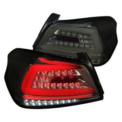 Fits 2015-2021 Subaru WRX Sequential White Bar LED Tail Lights (Chrome Housing/Smoked Lens)