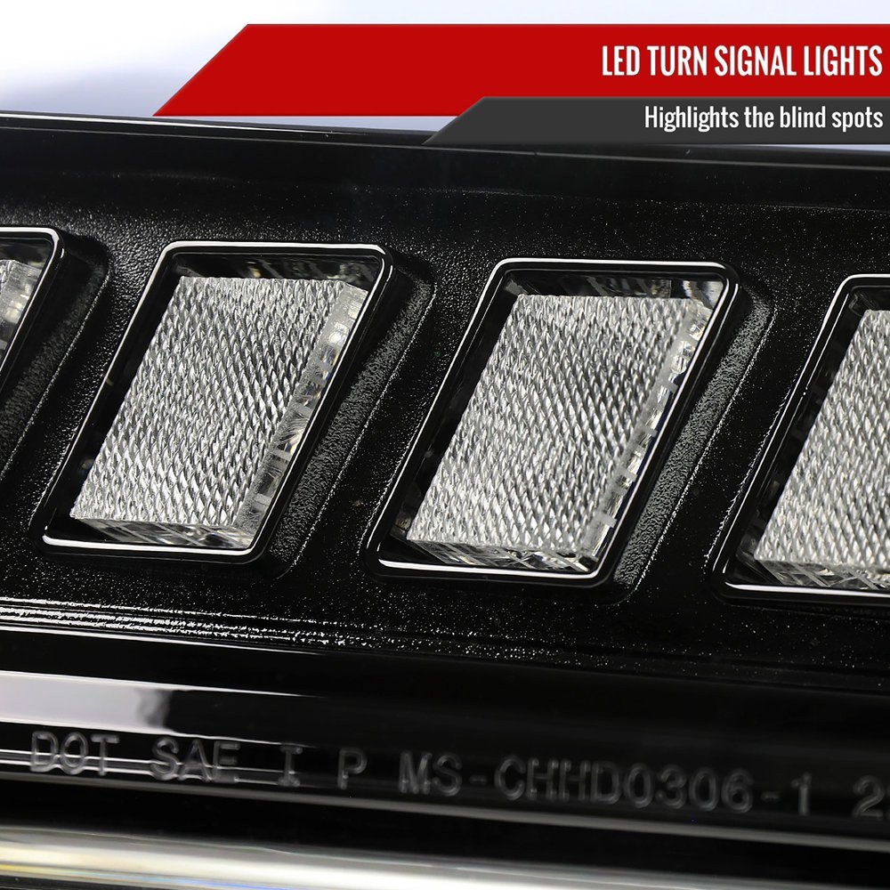 Fits 2003-2007 Chevrolet Silverado Avalanche LED Projector DRL Headlights w/ Bumper Lights (Jet Black Housing/Clear Lens) - Image 4