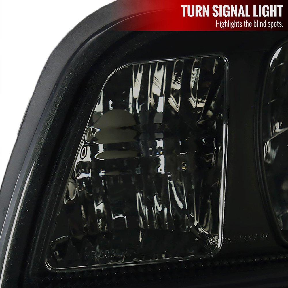 Fits 1987-1993 Ford Mustang Crystal Headlights (Chrome Housing/Smoked Lens) - Image 8