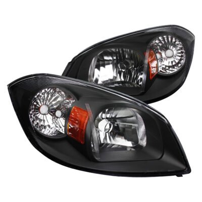 Fits 2005-2010 Chevrolet Cobalt Pontiac Pursuit/G5 Factory Style Crystal Headlights (Matte Black Housing/Clear Lens)