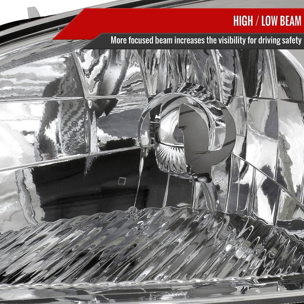 Fits 2001-2003 Honda Civic Factory Style Headlights (Chrome Housing/Clear Lens) - Image 8