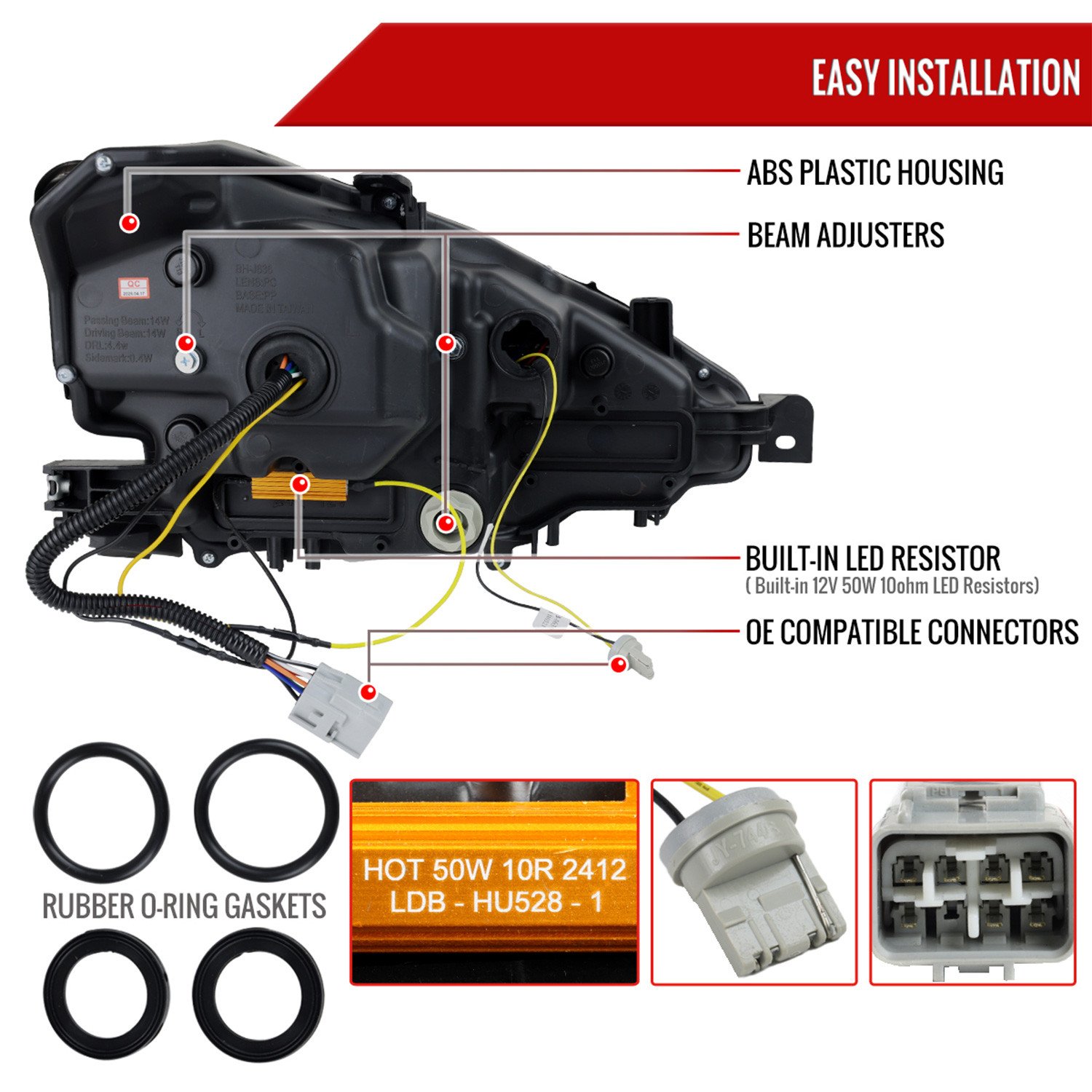 Fits 2014-2016 Lexus IS250 IS350 Full LED Project healight (Jet Black Housing / Clear lens) - Image 3