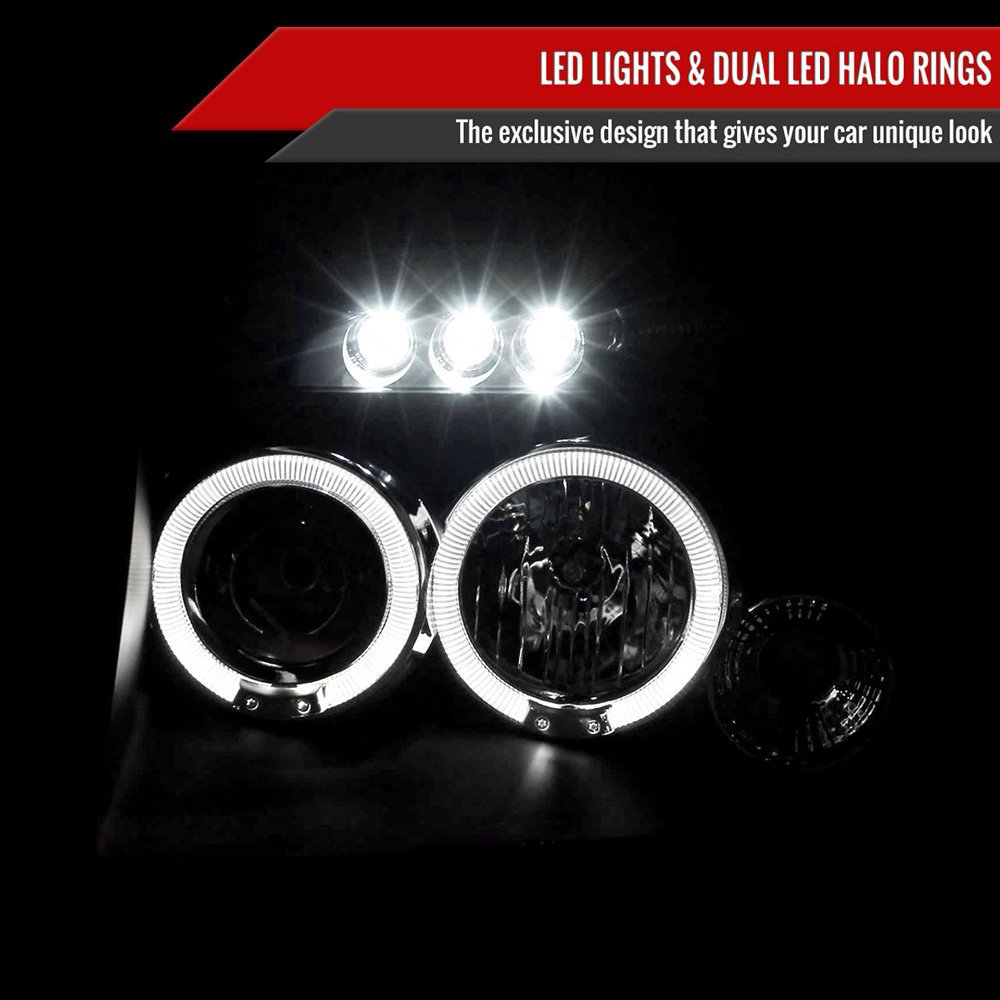 Fits 2001-2004 Nissan Frontier Dual Halo Projector Headlights (Matte Black Housing/Clear Lens) - Image 8